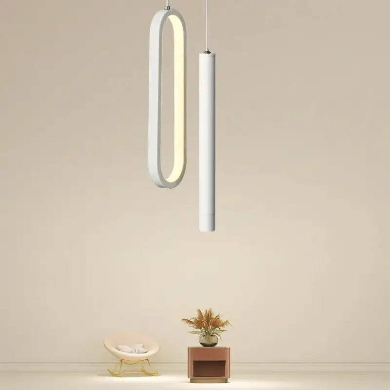 Suspension luminaire blanche nordique pour chambre moderne

