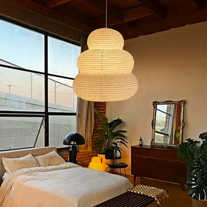 Suspension Luminaire Blanche En Forme De Jarre Style Naturel