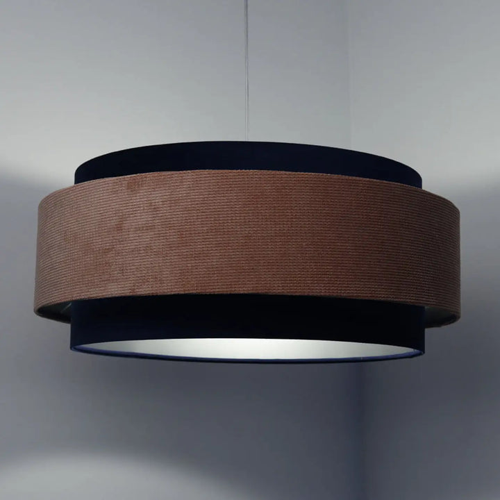 Suspension Luminaire | DOBLO CLASSIC (Bleu Marine/Rose Pâle/Argent)
