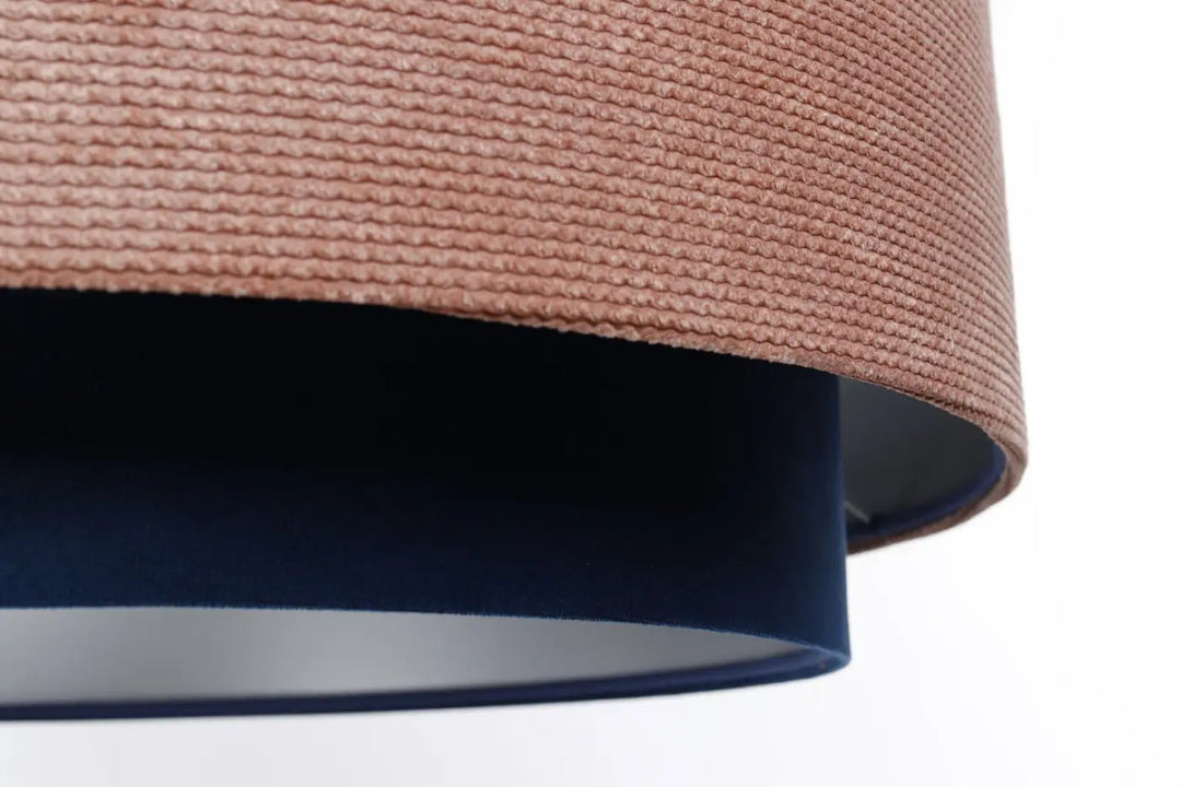 Suspension Luminaire | DOBLO CLASSIC (Bleu Marine/Rose Pâle/Argent)
