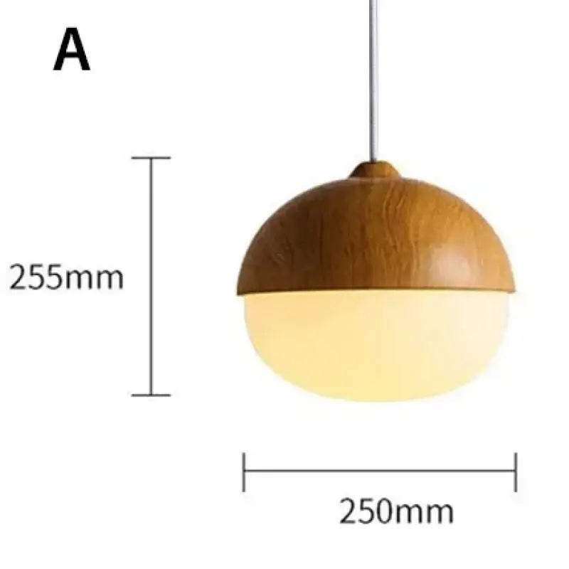 Suspension luminaire en bois avec lumière blanche au style naturel