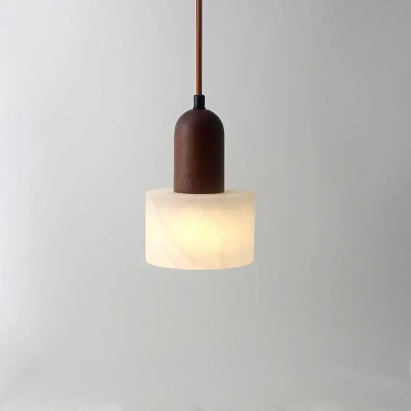 Suspension bois et marbre style scandinave design raffiné