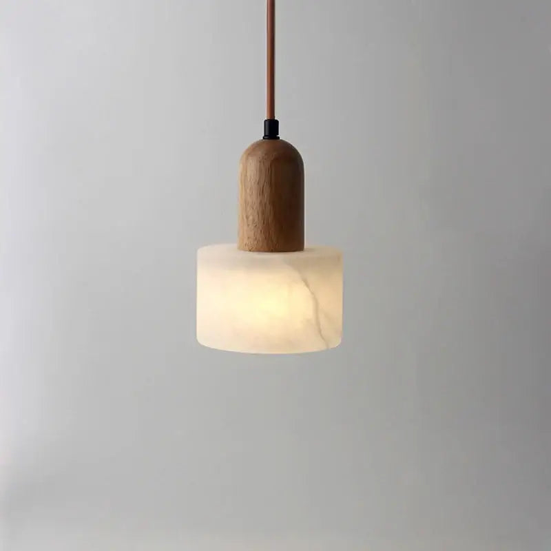 Suspension bois et marbre style scandinave design raffiné