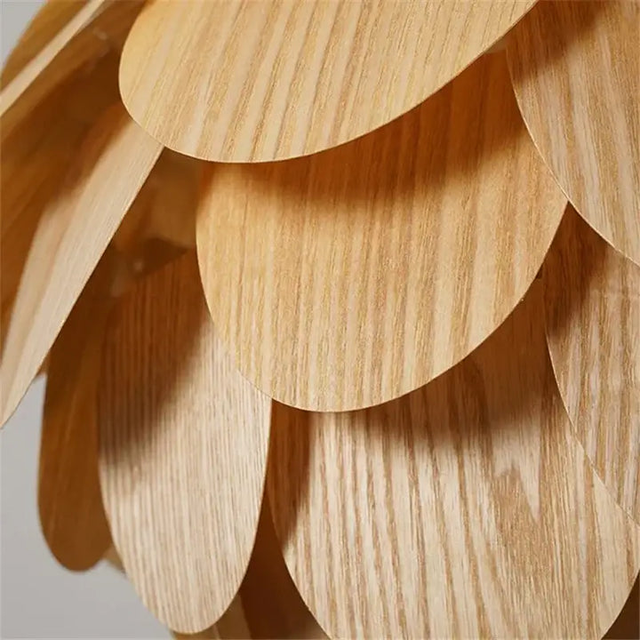 Suspension en bois style design organique beige naturel