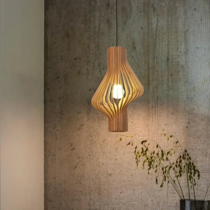 Suspension Luminaire Bois Tressé Moderne Style Contemporain

