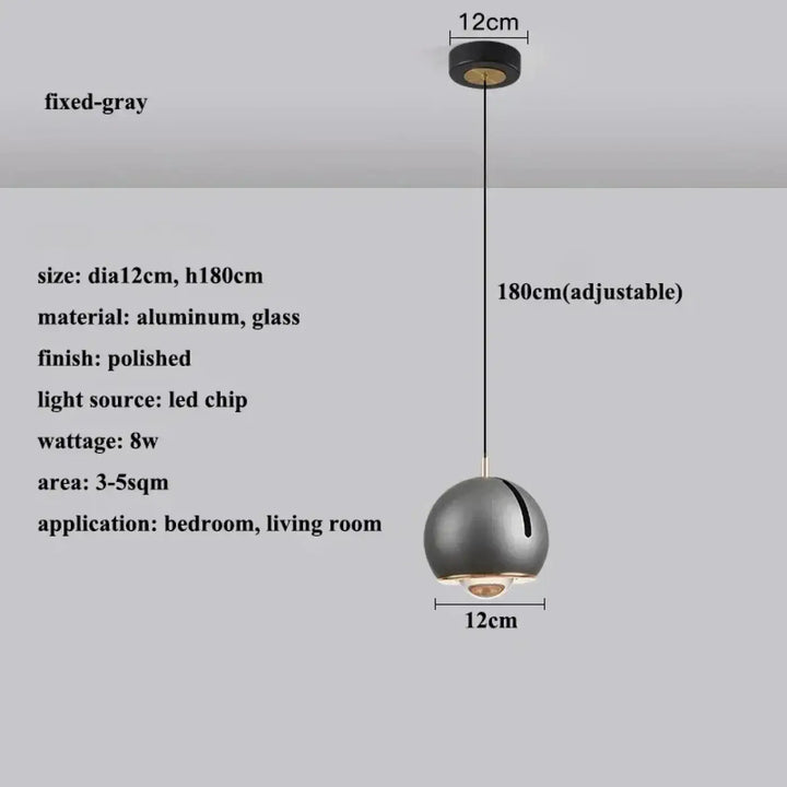 Suspension luminaire boule en verre effet miroir contemporain
