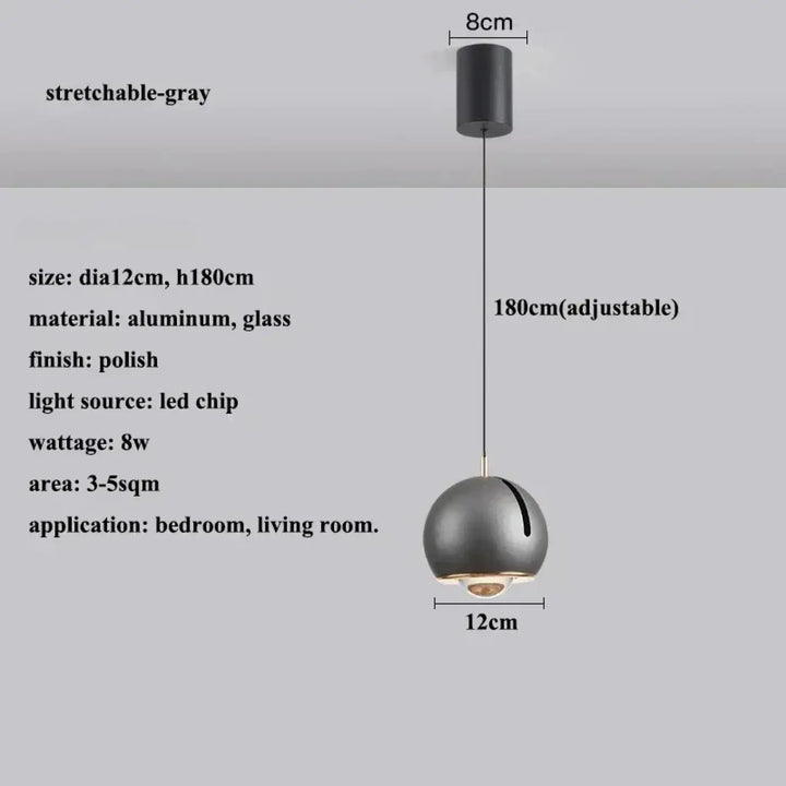 Suspension luminaire boule en verre effet miroir contemporain