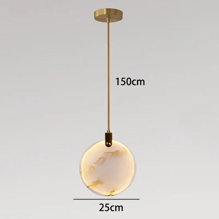 Suspension luminaire cascade en albâtre blanc élégant