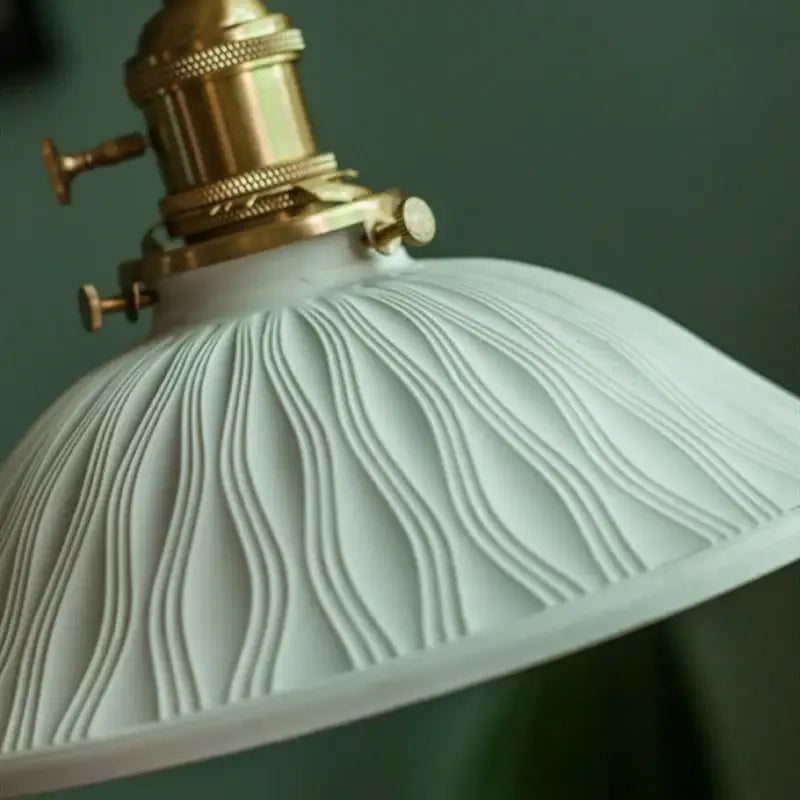 Suspension luminaire en céramique design vintage blanc