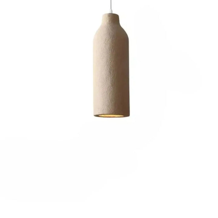 Suspension luminaire kayo beige en céramique texturée avec design élégant en forme de bouteille et lumière intérieure chaude pour un appareil intelligent plus brefs délais besoin d’ouvrir