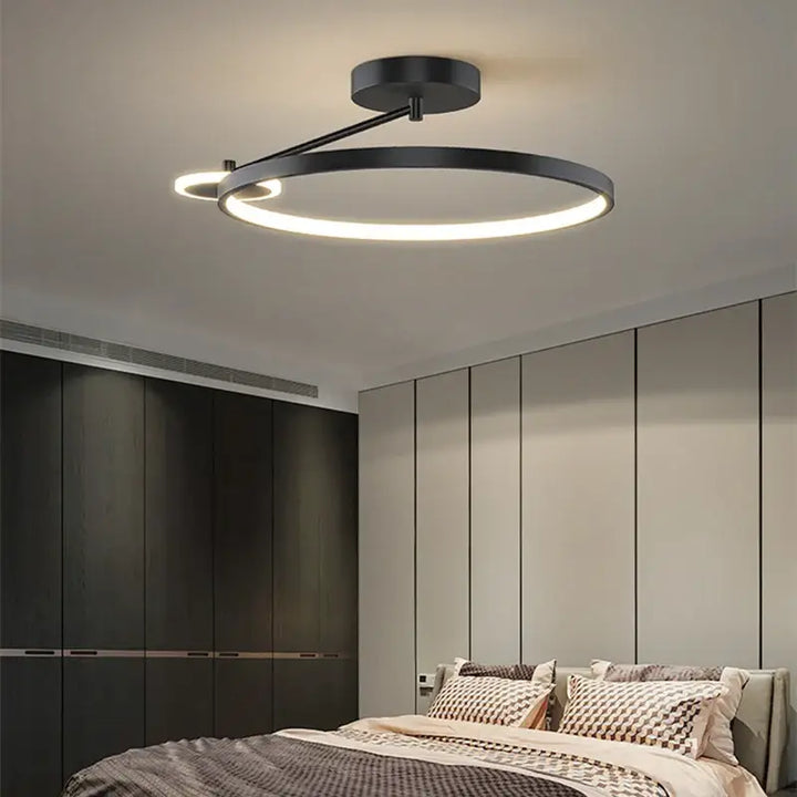 Suspension luminaire circulaire en métal minimaliste design moderne