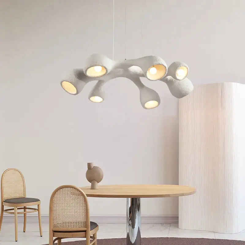 Suspension luminaire contemporain effet travertin style naturel
