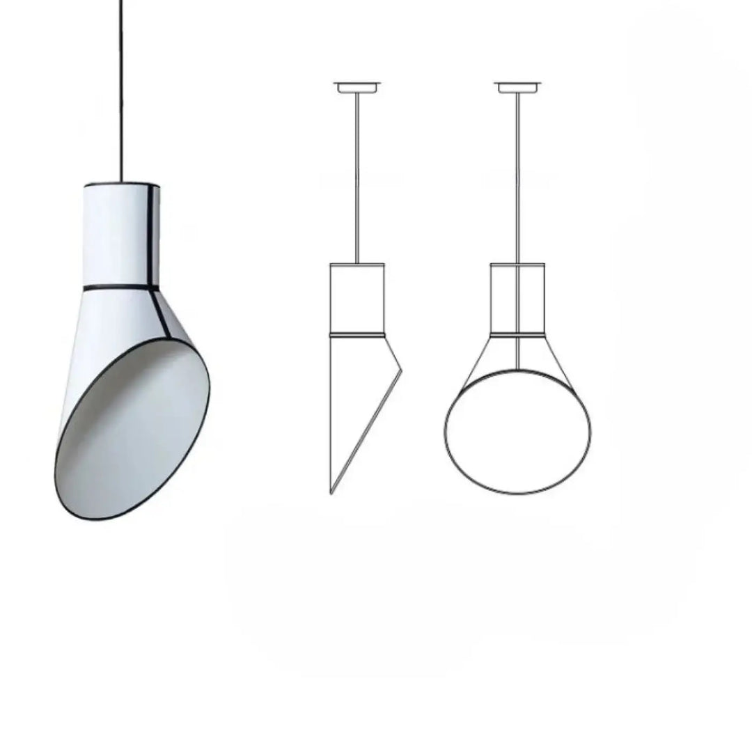 Suspension luminaire biazo blanc cylindrique avec design moderne et bordure noire minimaliste pour horn standing floor