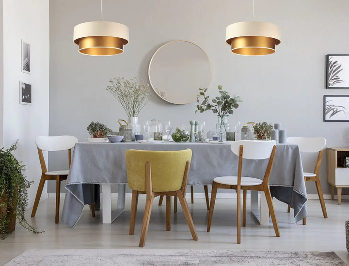 Suspension Luminaire | DUO (Creme/Doré)