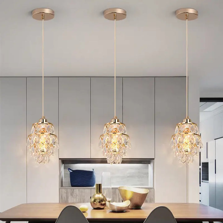 Suspension luminaire cristal forme géométrique