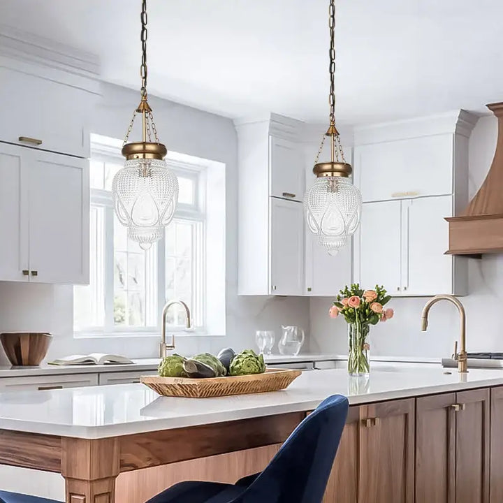 Suspension Luminaire De Cuisine Au Design Vintage En Verre