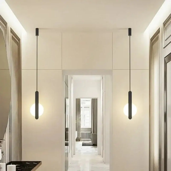 Suspension luminaire design cercle noir style moderne

