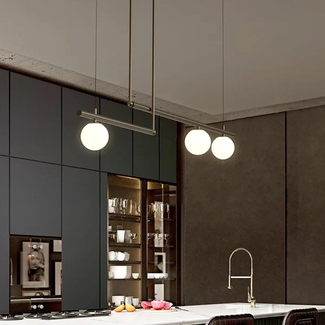 Suspension luminaire design contemporain avec boules en verre