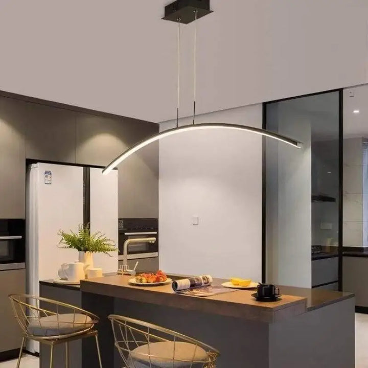 Suspension Luminaire Design Cuisine LED Courbée