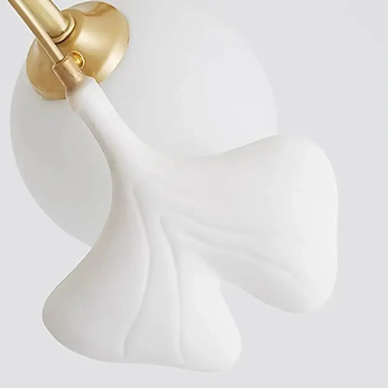 Suspension design floral en métal style blanc doré