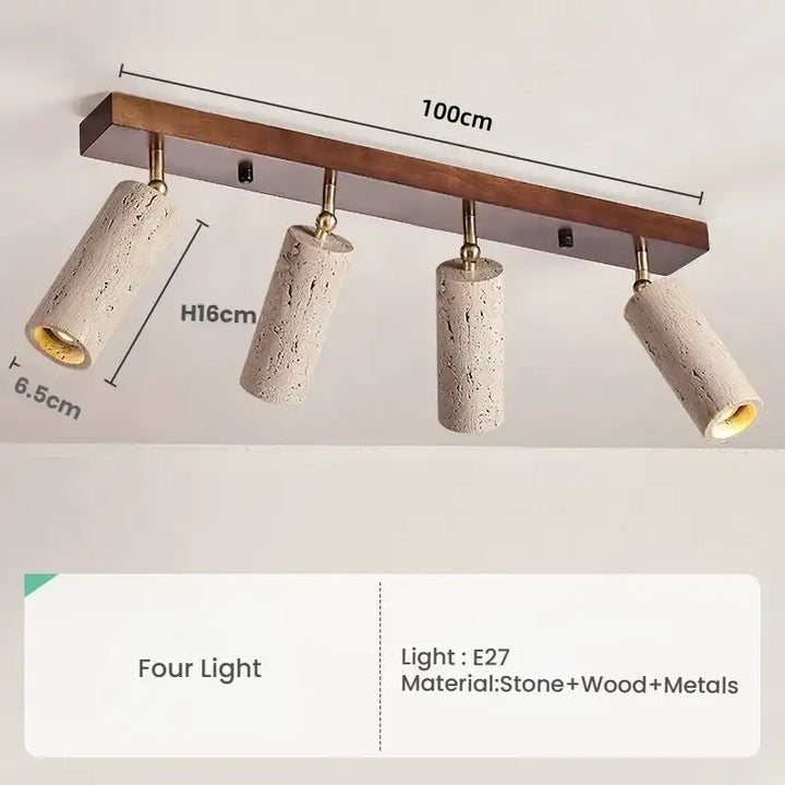 Suspension design industriel en pierre et métal élégant