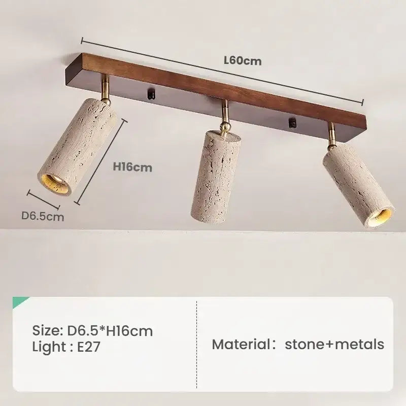 Suspension design industriel en pierre et métal élégant