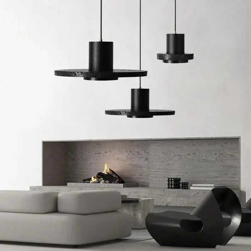 Suspension luminaire design moderne noir en métal élégant