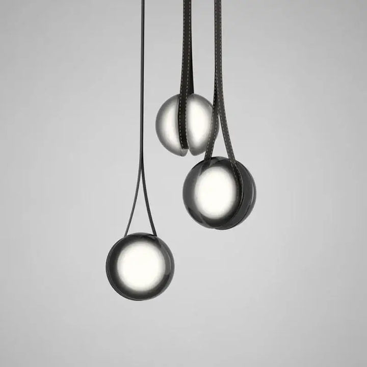 Suspension luminaire design moderne rond en métal anthracite