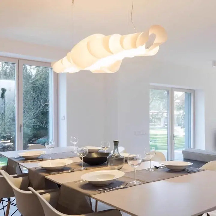 Suspension luminaire design organique blanc moderne