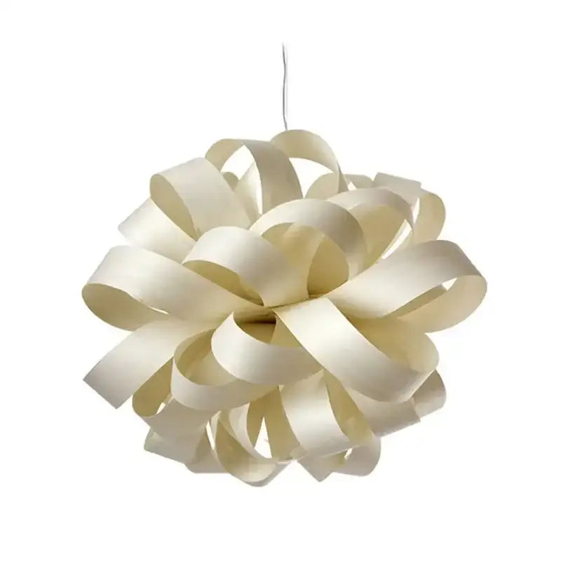 Suspension luminaire design organique en rubans de bois naturel