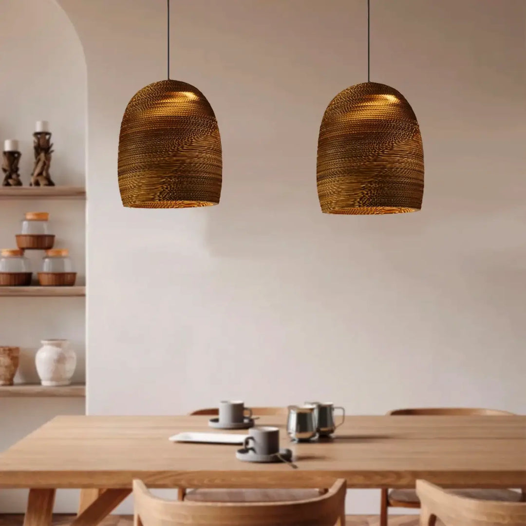 Suspension luminaire design en papier sculpté style contemporain