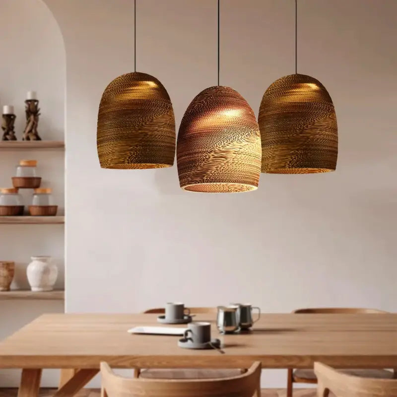 Suspension luminaire design en papier sculpté style contemporain