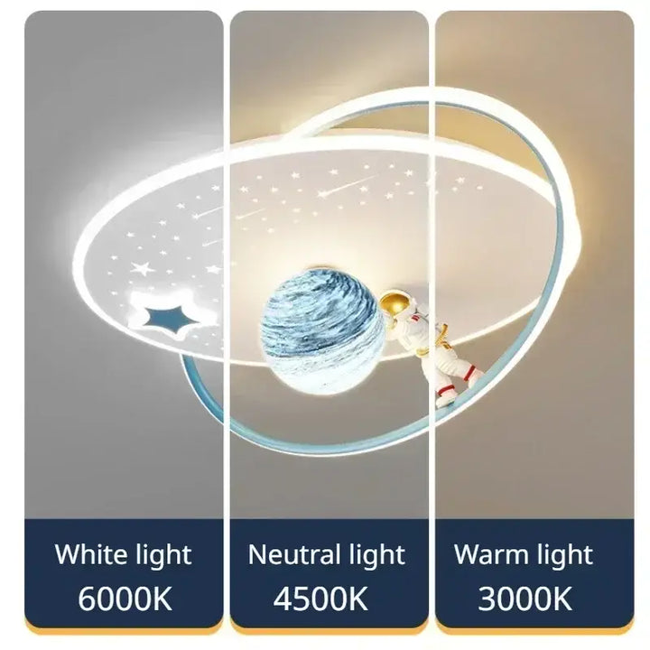 Suspension luminaire design planète et anneaux led moderne