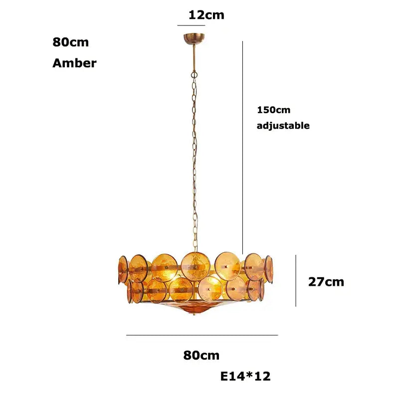 Suspension design rétro en disques de verre vintage