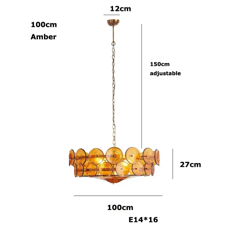 Suspension design rétro en disques de verre vintage