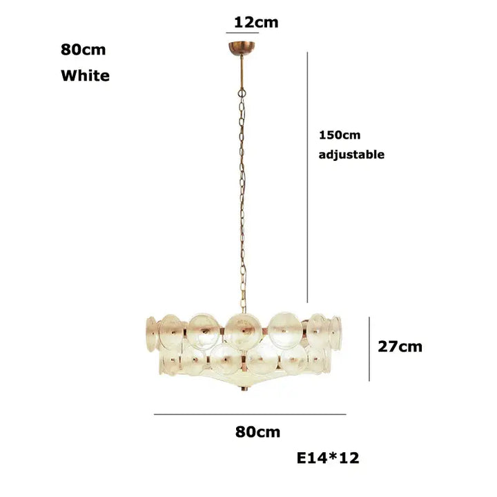 Suspension design rétro en disques de verre vintage