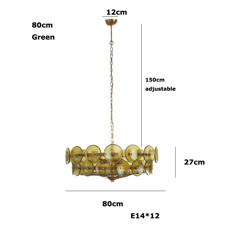 Suspension design rétro en disques de verre vintage