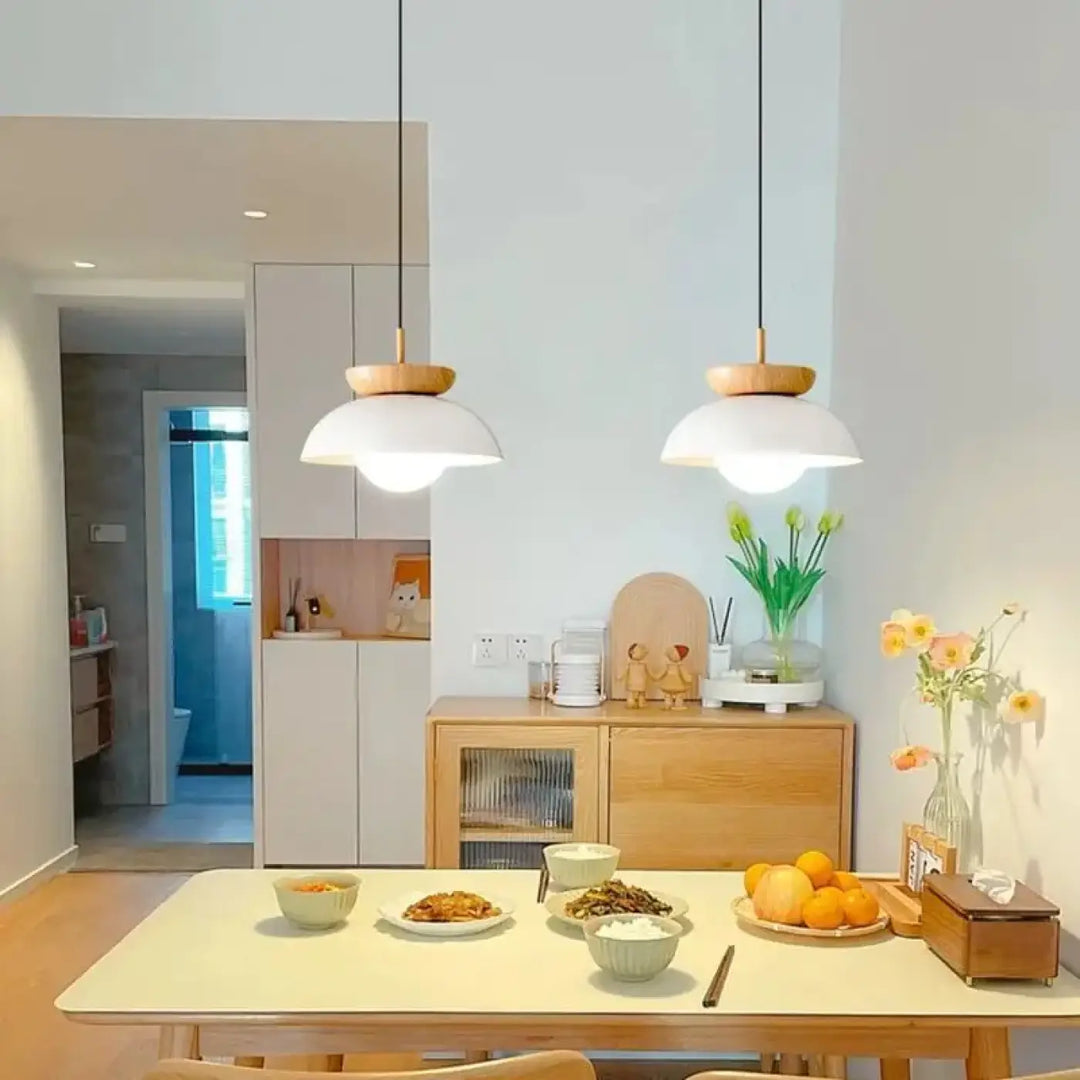 Suspension design scandinave avec abat-jour ambiance