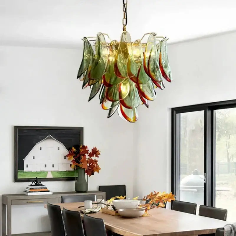 Suspension luminaire design en verre et métal élégant