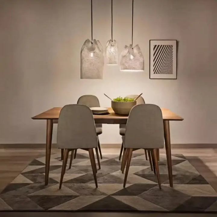 Suspension luminaire design en verre givré blanc élégant