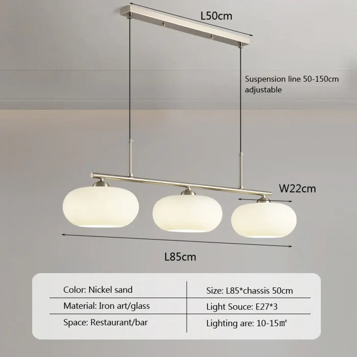 Suspension design en verre à trois globes élégance