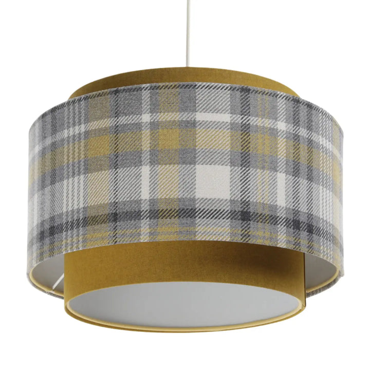 Pendant lamp Doblo – Mustard yellow/Grey