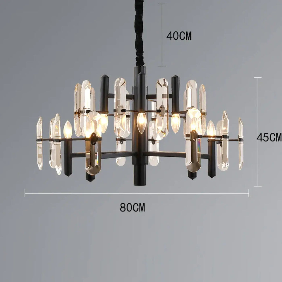 Suspension luminaire doré noir avec design élégant
