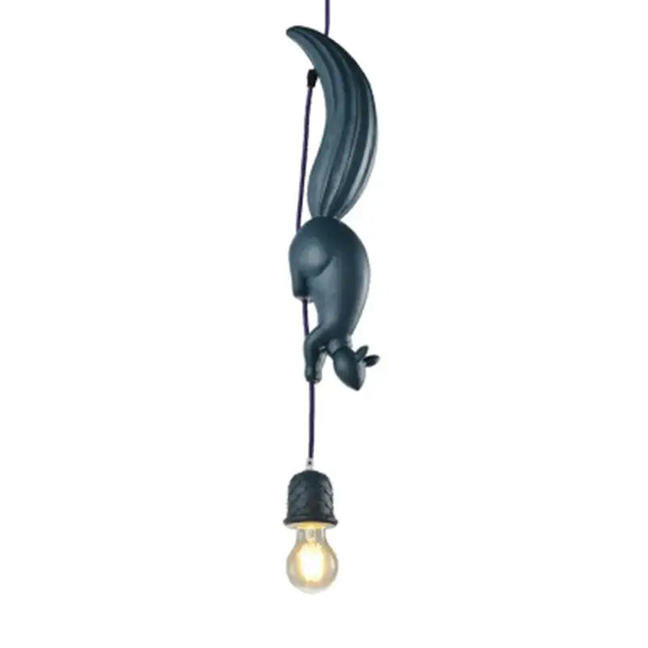 Suspension Luminaire Écureuil Blanc Rose Bleu Style Fantaisie
