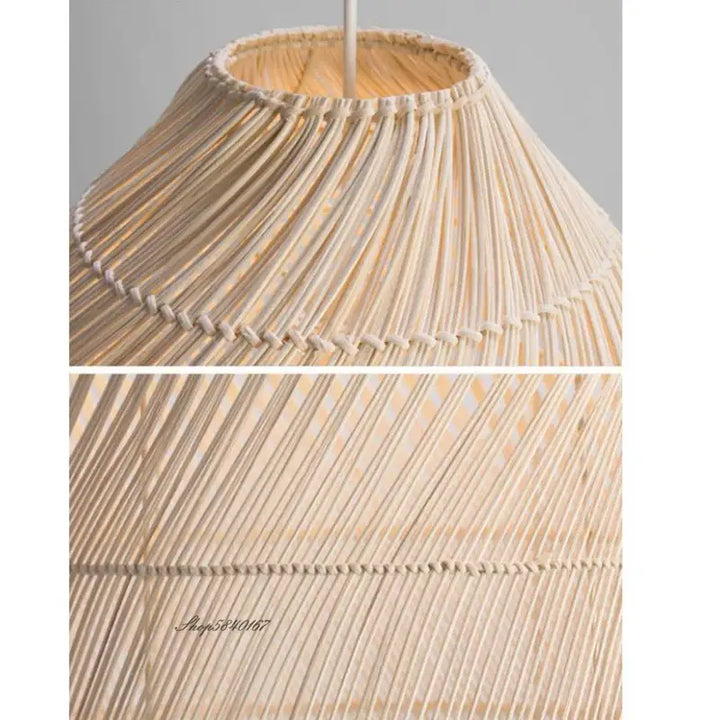 Suspension luminaire élégante en osier tressé façon lanterne

