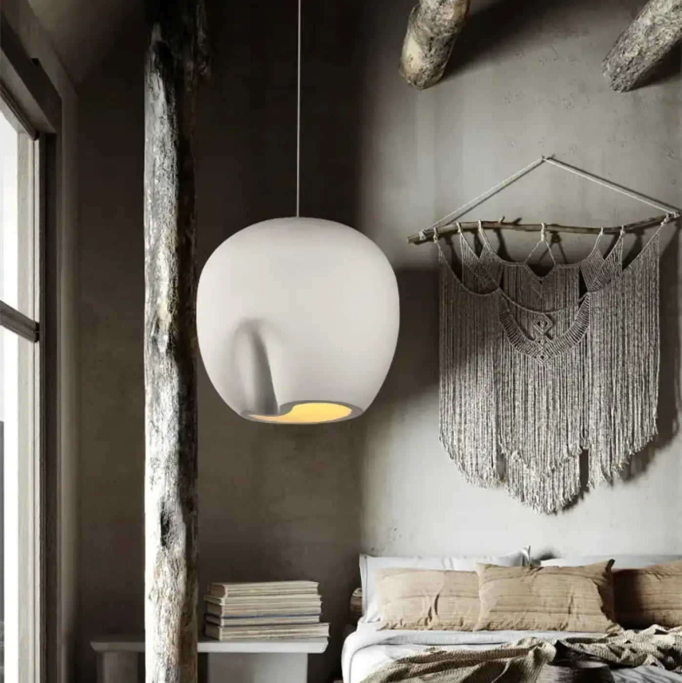 Suspension luminaire forme organique style contemporain