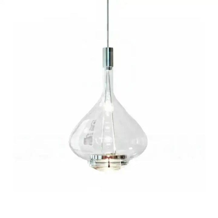 Suspension Luminaire Goutte en Verre Fumé Ambre ou Cuivré