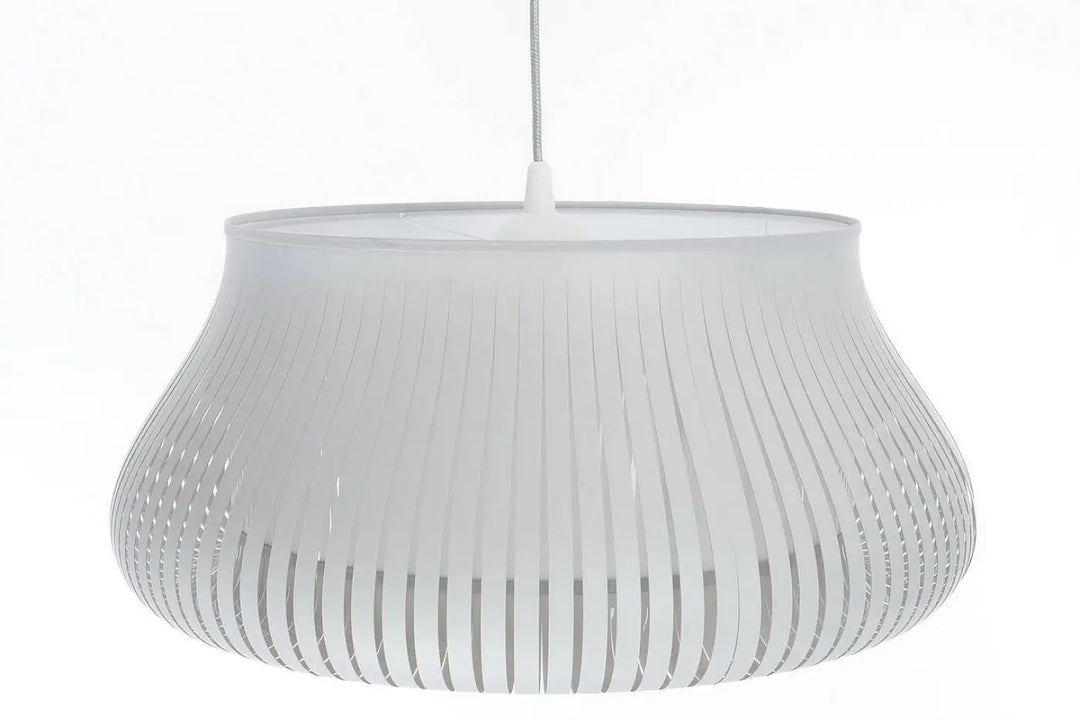 Suspension luminaire oblo gris clair avec lumière moderne blanche à design nervuré et abat-jour en verre dépoli