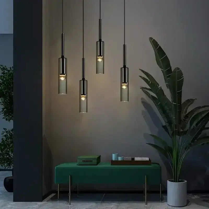 Suspension Luminaire Gris Fumé Au Design Nordique Élégant