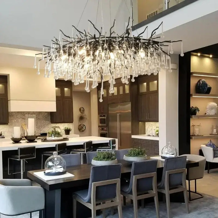 Suspension luminaire haut de gamme avec des branches noires

